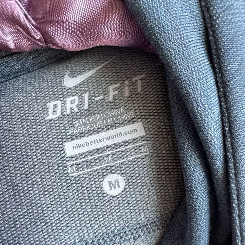 Nike Training Wool Blend Running Hooded Long Torse Hoodie Gray Size Medium